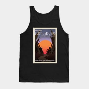 Visit Burial Mounds retro travel poster Tank Top